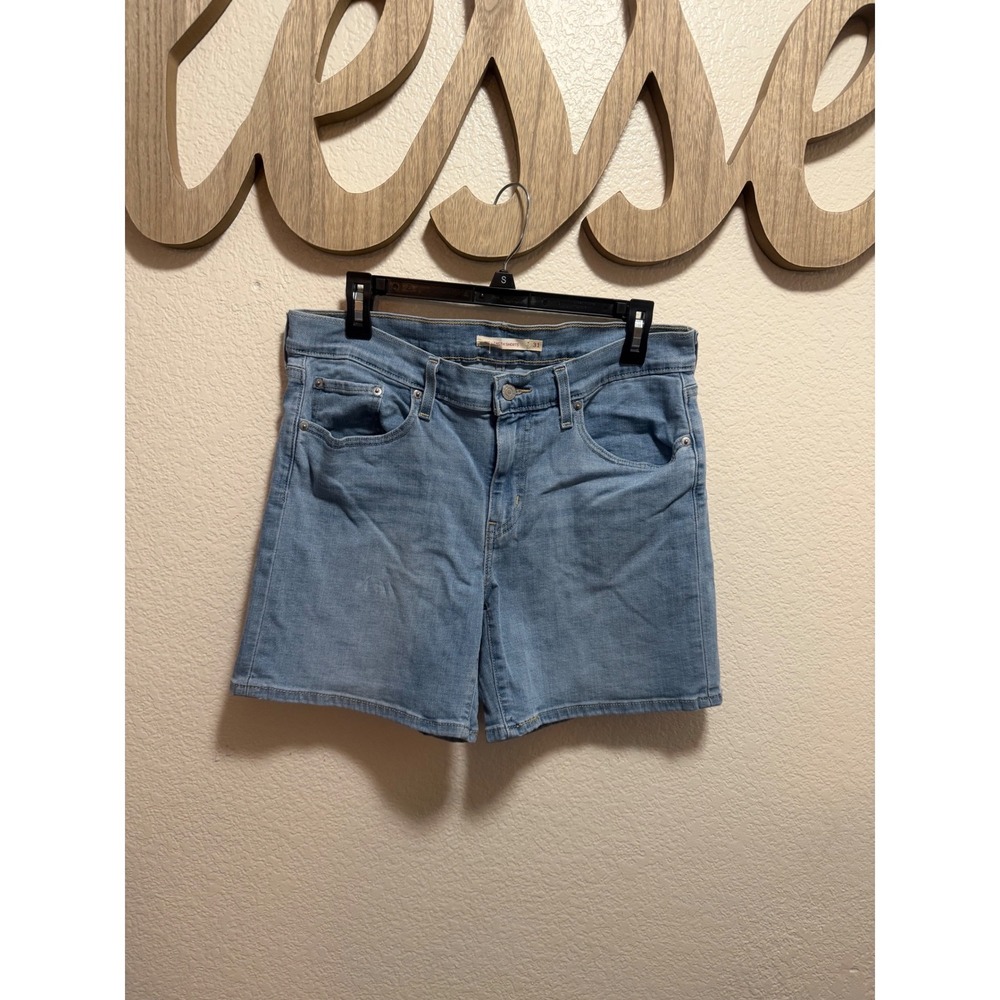 Levis Mid-Length Denim Shorts Womens 31 Light Wash Blue Jean Shorts